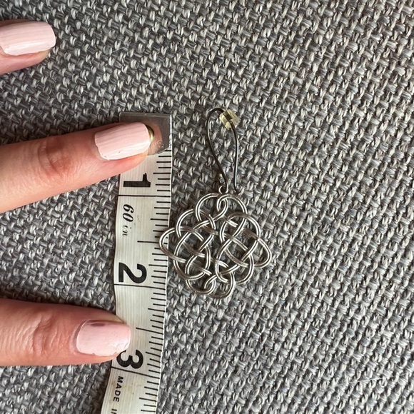 Silver Celtic Knot Dangle Statement Earrings 🌿 - Picture 6 of 6